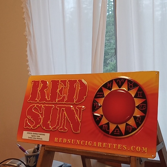 Red sun Old tin sign astrological sighns sun - Picture 3 of 6